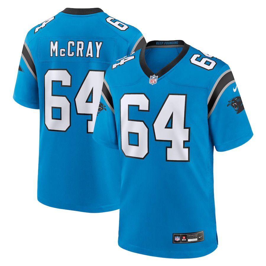Men Carolina Panthers #64 Justin McCray Nike Blue Alternate Game NFL Jersey